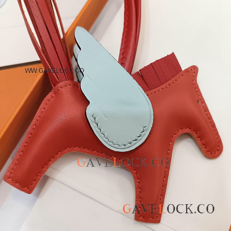 Copy Hermes Rodeo Pegasus Orange-Blue Brume Handbag Charm